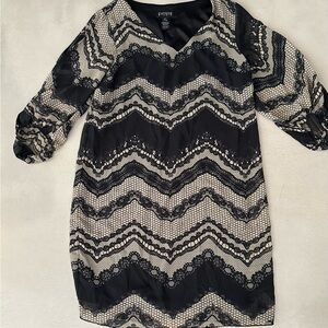 EnFocus Studios Women’s Chevron Blouse dress Black Dress Sz 4